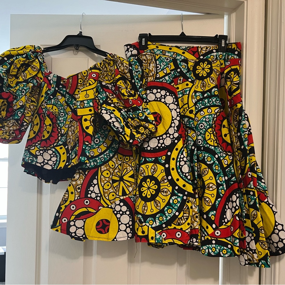 Vibrant Multicolor Women's Skater Skirt Set